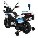 Batteriebetriebenes Polizeimotorrad BMW F850 GS für Kinder + Stützräder + Sirene + Beleuchtung + 2 Koffer + Gratis-Start
