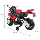 Batteriebetriebenes Motorrad BMW S1000 RR für Kinder Rot + Hilfsräder + Ständer