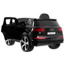 Audi Q7 Batterielift für Kinder Schwarz + Fernbedienung + Freistart + EVA + Öko-Leder + MP3-LED