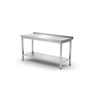 Hendi Arbeitstisch mit Grundboden und Aufkantung aus Edelstahl 1200x600x850mm