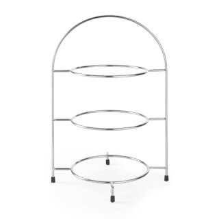 HENDI Teller-Etagere – 3-stufiger verchromter Tellerständer bis 27,5 cm