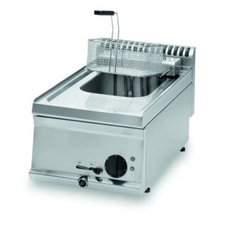 KBS Fritteuse 8 Liter Edelstahl - mit Kaltzone und Ablasshahn, 7,5 kW