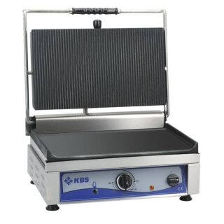 KBS Kontaktgrill Grillfläche 45X27 Cm Oben Gerillt & Unten Glatt 1 Heizzone