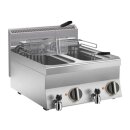 Elektro-Fritteuse 20 Liter - 2 Becken, Ablasshahn, 18 kW,...