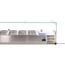 KBS Kühlaufsatz mit geradem Glasaufbau 1500x395x435 mm GN 1/3 steckerfertig 230V