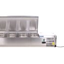 KBS Kühlaufsatz mit klappbaren CNS Deckel 1800x395x280 mm steckerfertig GN 1/3