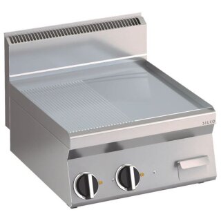 KBS Elektro Grillplatte Glatt Verchromte Fläche 596X555Mm 2 Heizzonen Tischgerät