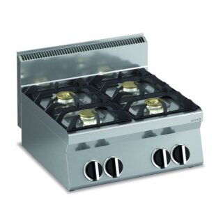 KBS Gasherd 4 Brenner 400x650x295 mm Tischgerät Piezozündung und Pilotflamme
