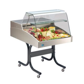 KBS Kühlvitrine 1972x939x530 mm mit geradem Glasaufbau Rückschiebescheiben