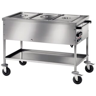 KBS Bainmarie Wagen, 3Gn 1/1, Seitliche Bedienung 1170x670x850 mm Edelstahl
