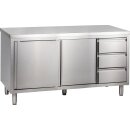 KBS Arbeitsschrank mit Schiebetüren, Schubladen und Aufkantung 160 x70 x85 cm
