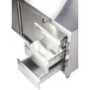 KBS Arbeitsschrank mit Schiebetüren, Schubladen und Aufkantung 160 x70 x85 cm