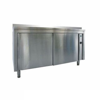 KBS Wärmeschrank 1500x600x850 mm mit Aufkantung und Schiebetüren Edelstahl
