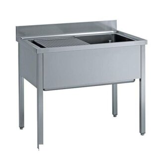 KBS Topfspüle 1600x700x850 mm mit Aufkantung 1 Becken ohne Grundboden