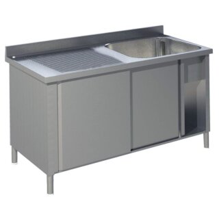 KBS Spülschrank 1200x700x850 mm mit 1 Becken Rechts mit Schiebetüren