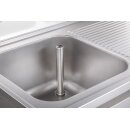 KBS Spülschrank 2 Becken links mit Schiebetüren und Aufkantung 1400x700x850 mm