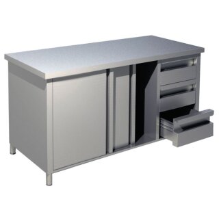 KBS Arbeitsschrank 1800x700x850 mm mit 2 Schiebetüren und 3 Schubladen
