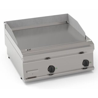 KBS Elektrogrillplatte glatt Hartverchromt Matt Gebürstet 2 Heizzonen Tischgerät
