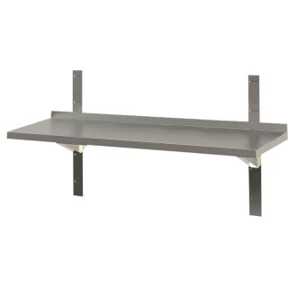 KBS Wandbord 1 Boden mit Aufkantung 1600x400x40 mm  Edelstahl mit Handschutzfalz