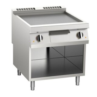 KBS Elektro Grillplatte glatt Verchromt 10,8Kw 2 Heizzonen Offener Unterbau