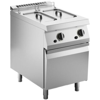 KBS Gas Fritteuse 2 Becken 10 Liter 20 Kw 600x730x900 mm Unterbau geschlossen