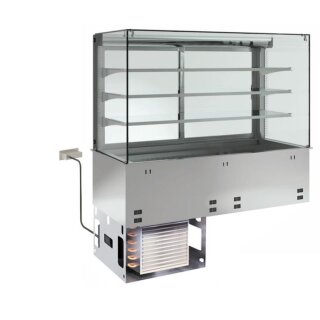 KBS Einbaukühlvitrine geschlossen 800 x700 x 1580 mm GN 2/1 mit  Glasaufbau