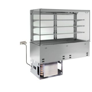 KBS Einbaukühlvitrine kundenseitig offen 1455 x700 x 1580 mm GN 4/1 Glasaufbau