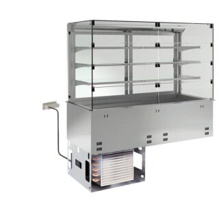 KBS Einbaukühlvitrine für Selbstbedienung 800 x700 x 1580 mm GN 2/1 Glasaufbau