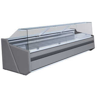 KBS Frischwarentheke 1645 x1180 x1220 mm mit Glasaufbau und Rückschiebescheiben