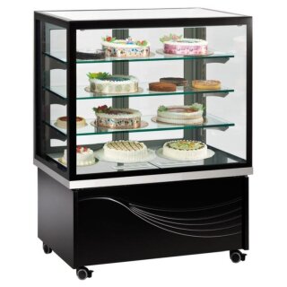 KBS Pralinenvitrine 380 Liter 940x710x1340 mm Aluminium Holz mit 3 Glasablagen