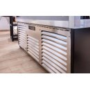 KBS Kuchenvitrine 550 Liter 1340x710x1340 mm Aluminium Holz mit 3 Glasablagen