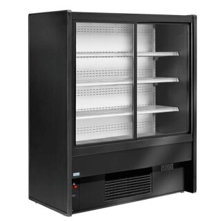 KBS Wandkühlregal 1200x750x2000 mm 2 selbstschließenden Schiebetüren schwarz