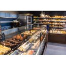 KBS Wärmetheke Bäckereiverkaufstheke 1330x985x1200 mm gerader Glasaufbau 230 V