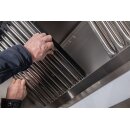 KBS Wandhaube Trapezform 3000x900x450 mm Flammschutzfilter Typ F1 Edelstahl