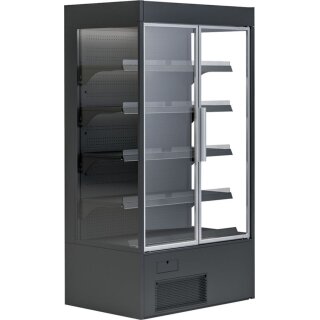 KBS Wandkühlregal mit Drehtüren aus Glas 1320x720x2000 mm Black Line 230 Volt