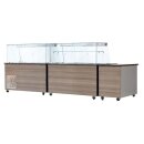 Snack-Line, Kalte Theke, 5X Gn1/1, Granit Star Galaxy Schwarz, Ohne Glasaufbau 188X82X85.5