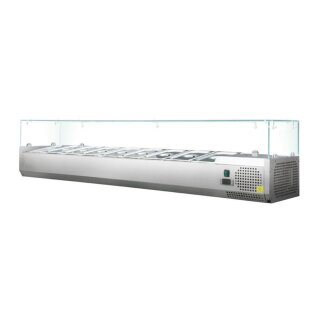 Gastro Kühlvitrine mit Glasaufsatz 6 x 1/4 GN