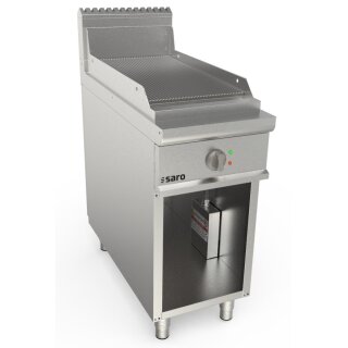 Saro Elektrogriddleplatte 400Mm Breit Stand Gerillt Modell Lq / Fte2Bar