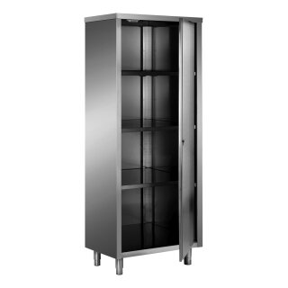 Saro Hochschrank aus Edelstahl mit 1 Flügeltüre und  3 Böden 500x600x2000mm