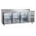 Marecos Softline Edelstahl Kühltisch 600mm tief mit 3 Glastüren und Aufkantung