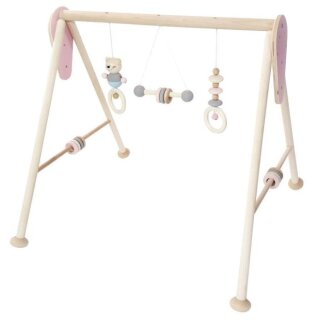 Hess Holz Babyspielgerät, Nature Rosa Aktivbogen Spielbogen Trapez