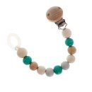 Hess Schnullerkette Nature Türkis Holz Babykette -...