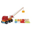 Holzspielzeug Kidiwood Steckspiel Mobilkran 14Tlg.