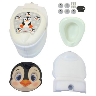 Meine kleine Toilette Pinguin mit Spülsound und Toilettenpapierhalter | Toilettentrainer