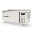 TOPLINE Tiefkühltisch 700 / 3-fach GN1/1 mit 4 Schubladen / 1 Tür & Aufkantung