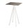 Infinity - Bartisch weißes Gestell + Tropenholz HPL-Platte 70x70 cm 1 Stück