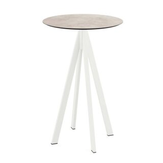 Infinity - Bartisch weißes Gestell + Moonstone HPL-Platte Ø70 cm 1 Stück