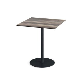 Urban - Terrassentisch schwarzes Gestell + Tropenholz HPL-Platte 70x70 cm 1 Stück