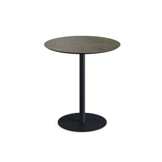 Urban - Terrassentisch schwarzes Gestell + Midnight-Marmor HPL-Platte Ø70 cm 1 Stück