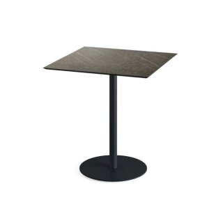 Urban - Terrassentisch schwarzes Gestell + Midnight-Marmor HPL-Platte 70x70 cm 1 Stück
